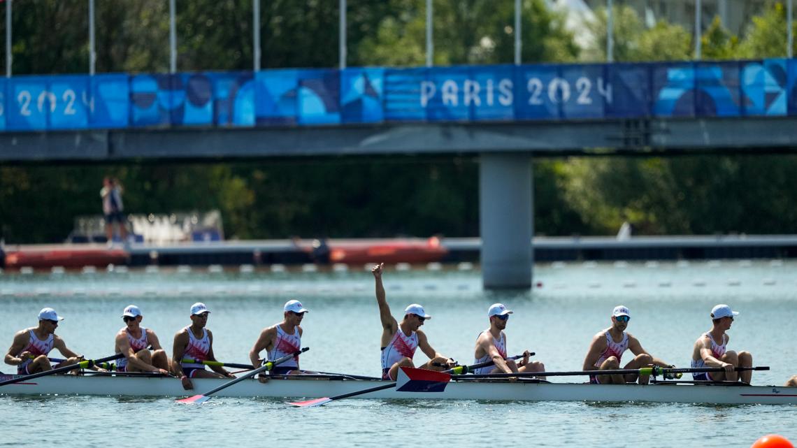 Power Rowers UW rowers power Team USA men's eight to Paris Olympics final | kgw.com