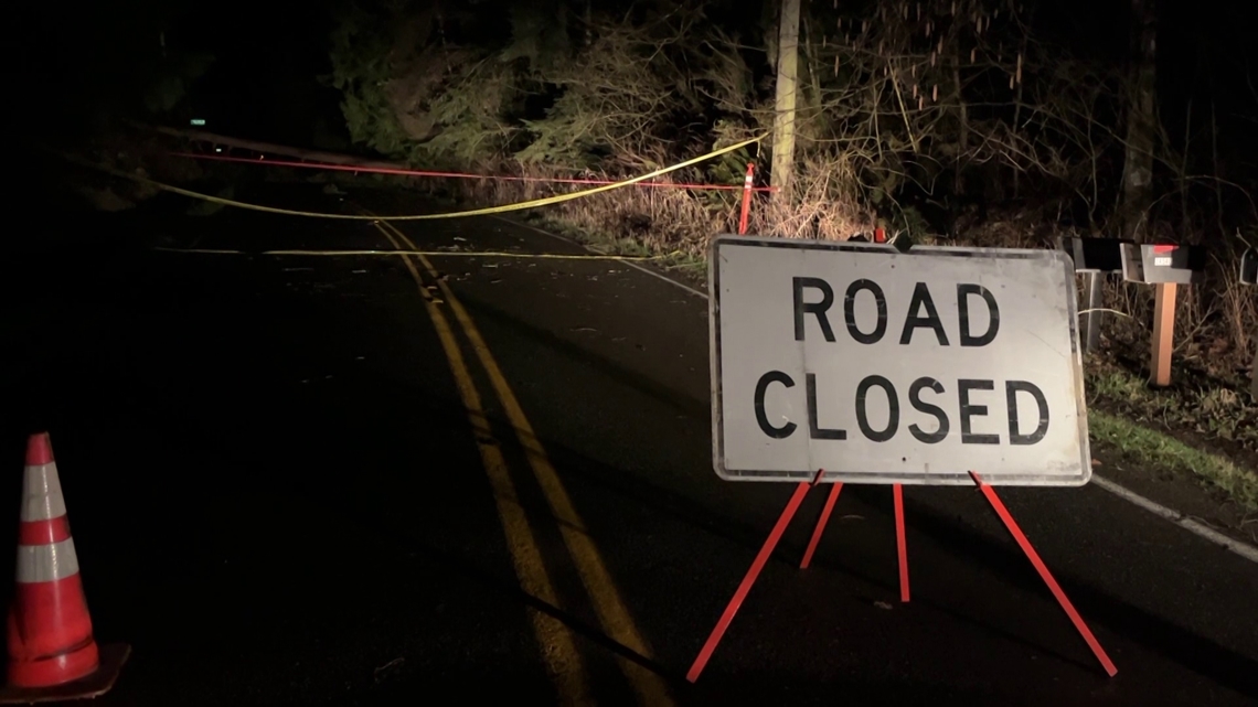 SR 410 and SR 7 closed due to downed trees, power lines; over 40,000 without power in western WA