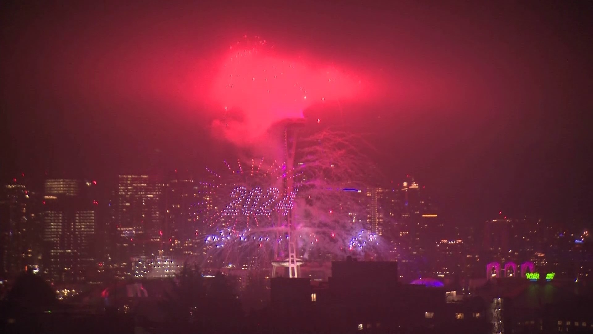 Watch New Year's Eve fireworks at Space Needle in Seattle