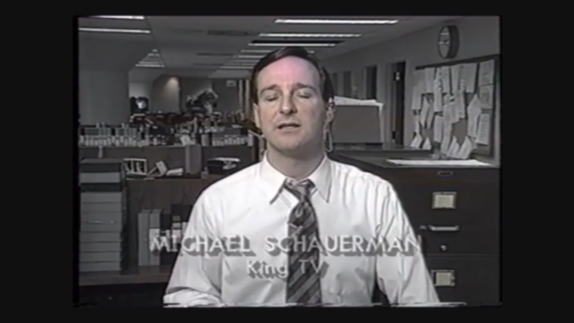 KING 5's sketch comedy show put on a fake news broadcast claiming the Space Needle had collapsed on April 1, 1989. This is archive footage from that broadcast.