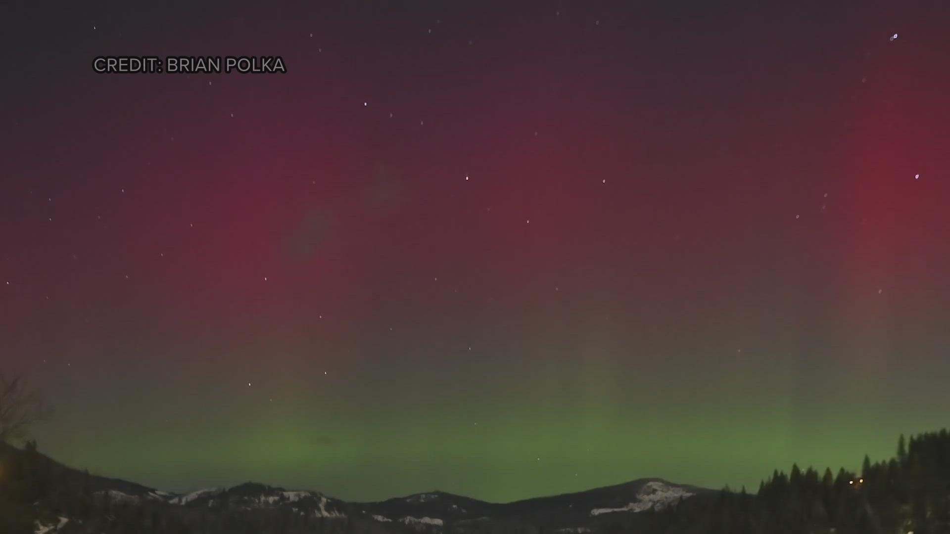 KREM 2 viewer Brian shared a video of the northern lights near Hauser Lake, Idaho.