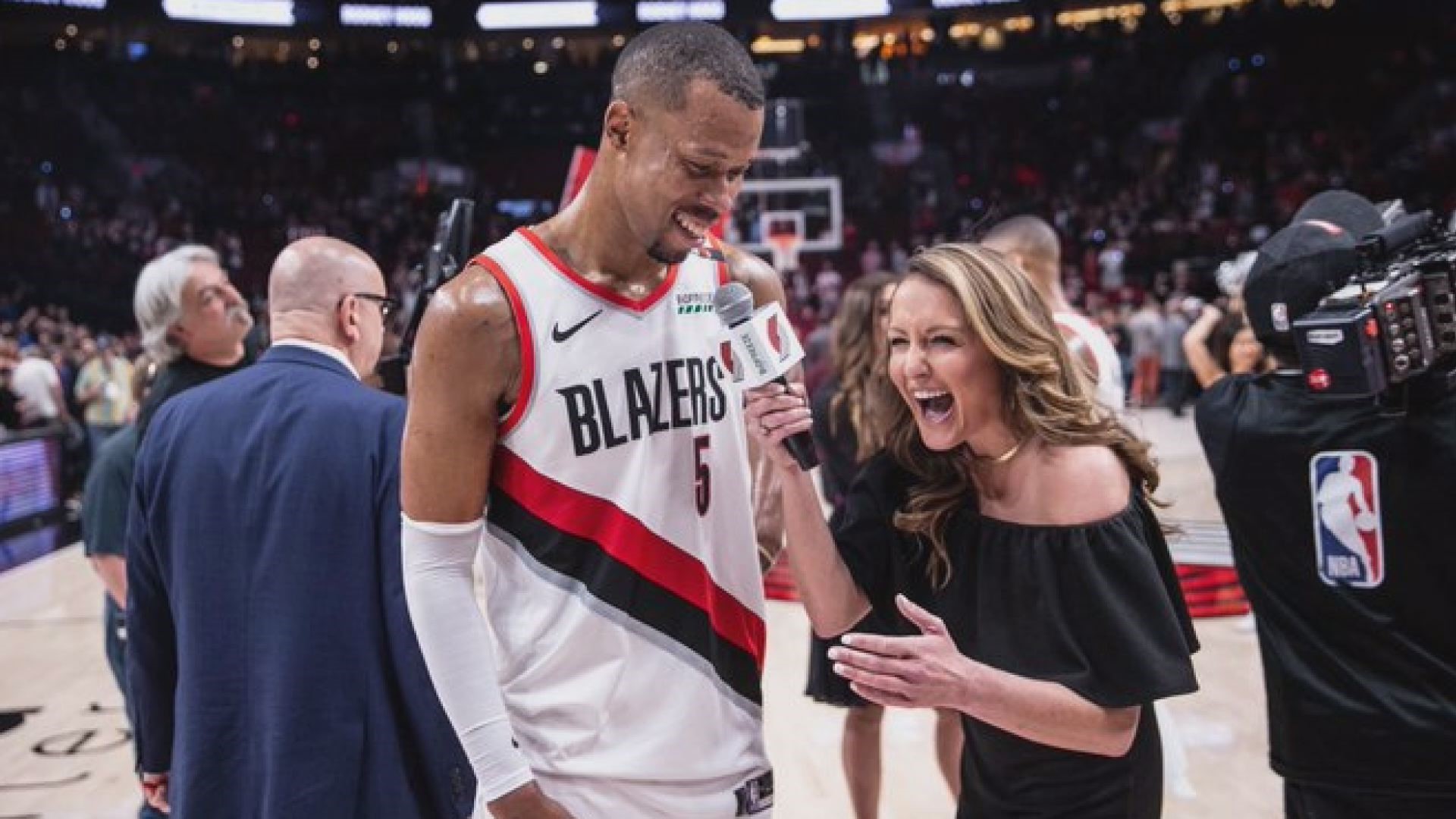 Olzendam is one of just 30 NBA team sideline reporters.
