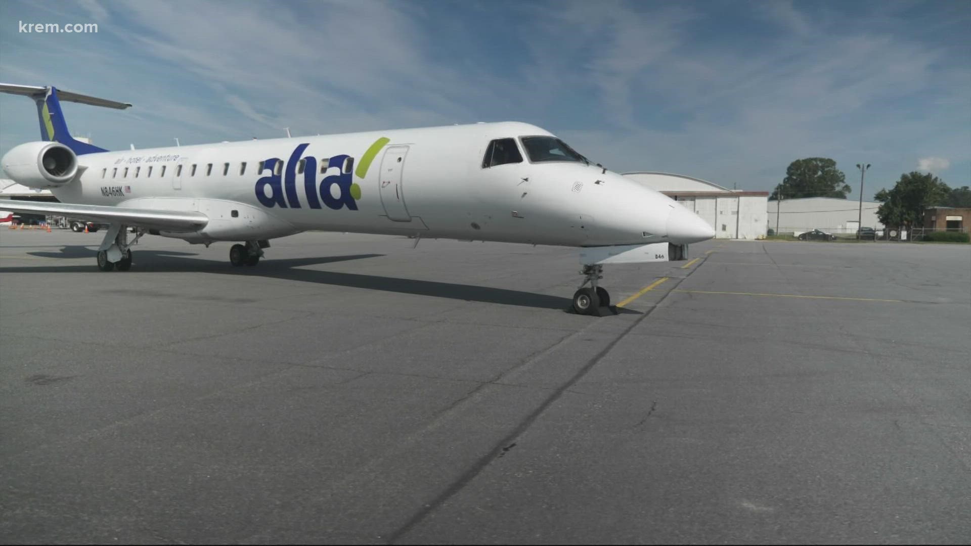 Aha! airlines offers flights between Spokane and Reno three times a week.