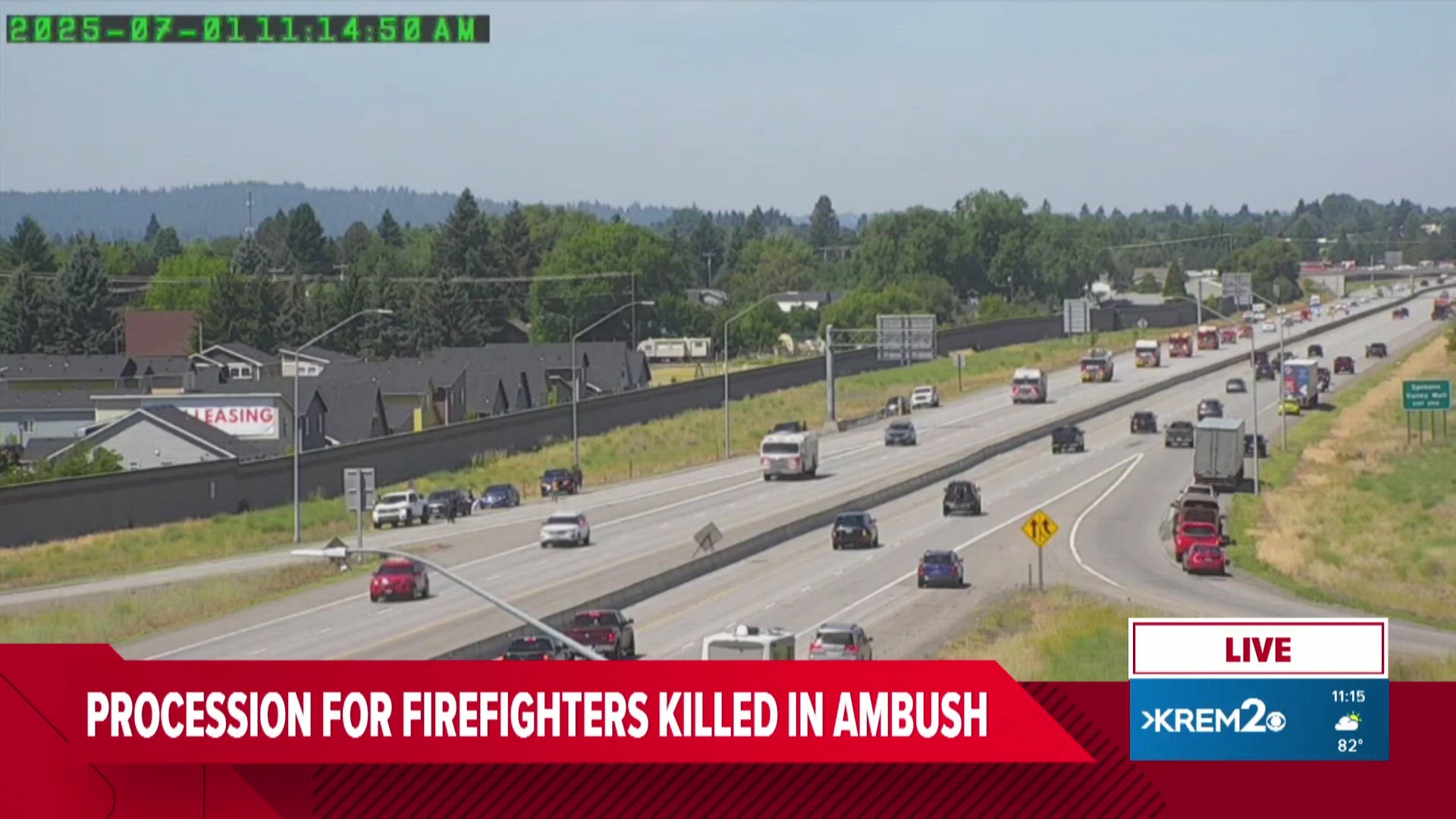 KREM 2 has Tuesday's full procession of the fallen North Idaho firefighters killed over the weekend.