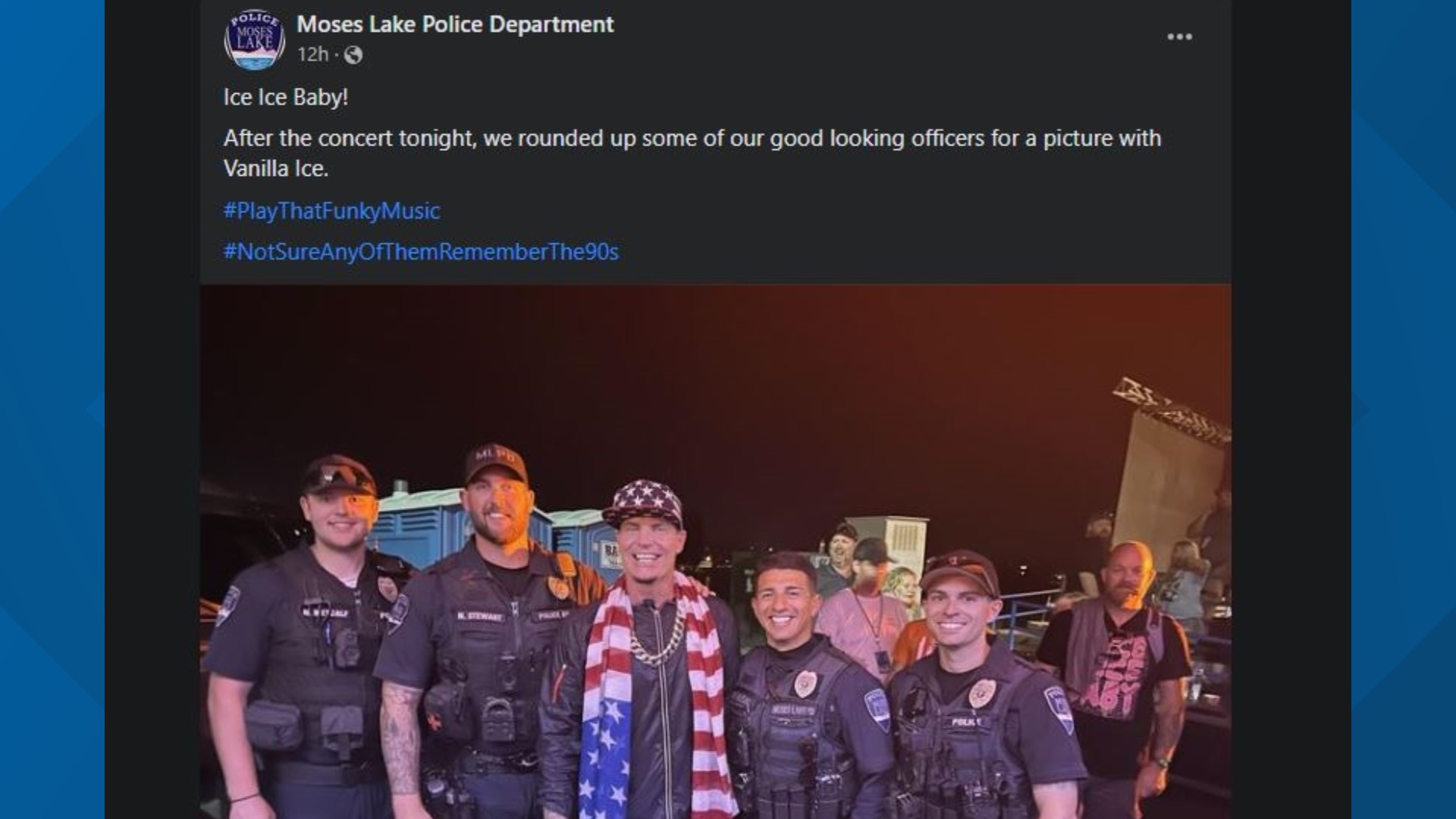 Moses Lake Police pose with Vanilla Ice | kgw.com