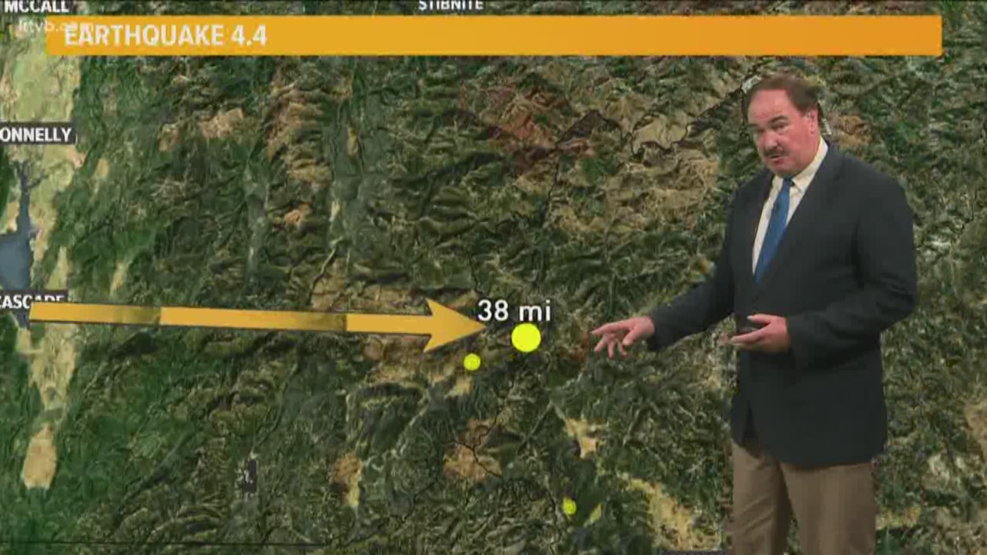 The earthquakes were measured at 3.4 and 4.4.