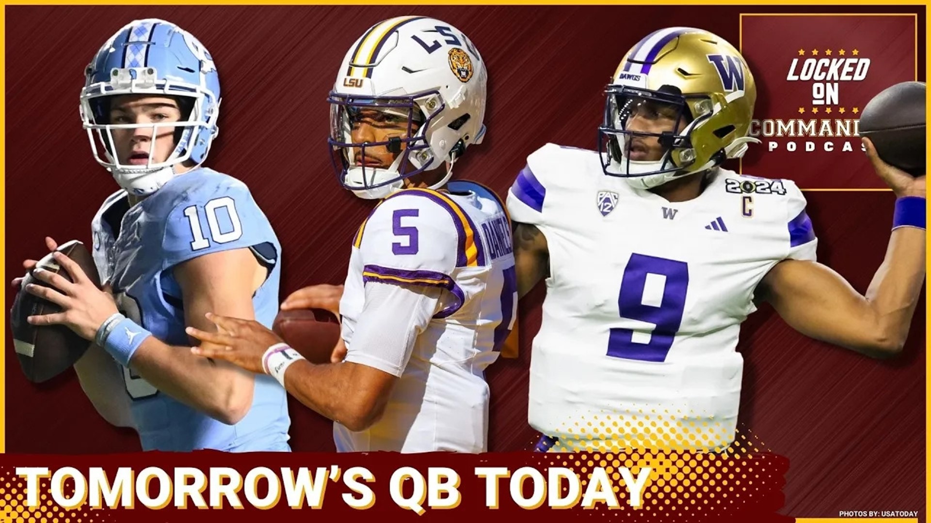 Washington Commanders Mock NFL Draft Monday Quarterback Drake Maye vs