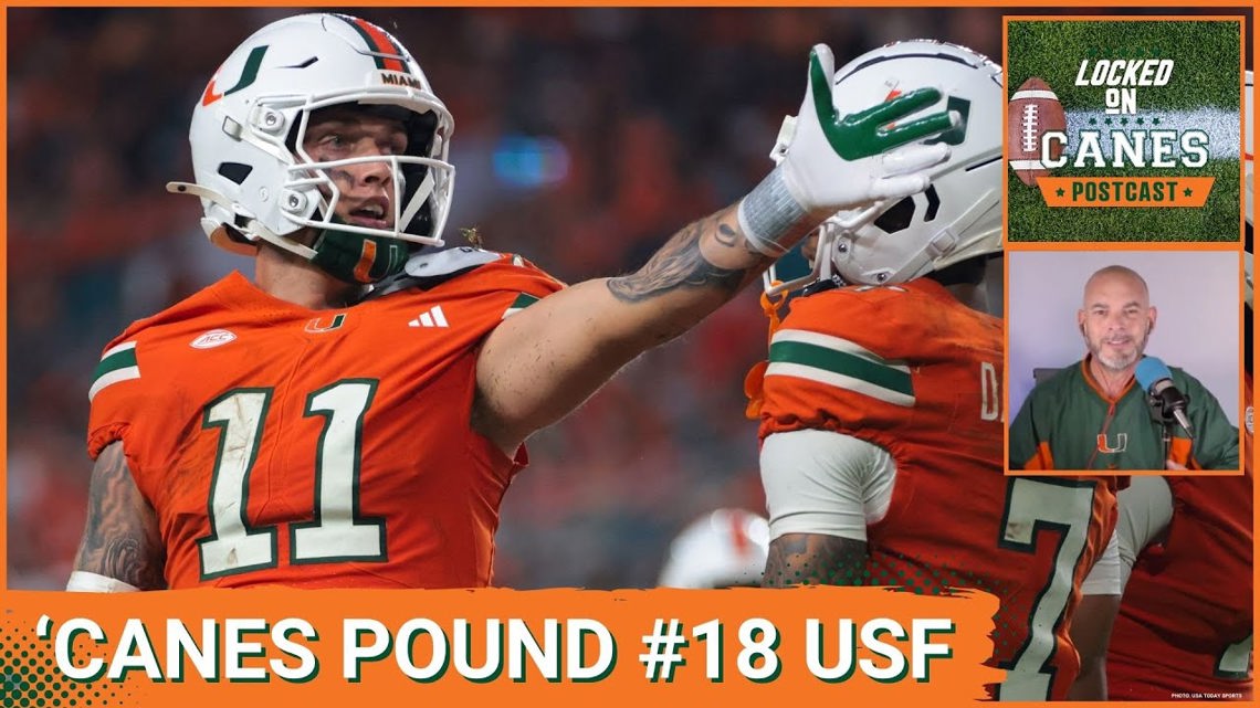 No. 5 Miami Dominates No. 18 USF 49-12 in Season Defining Win