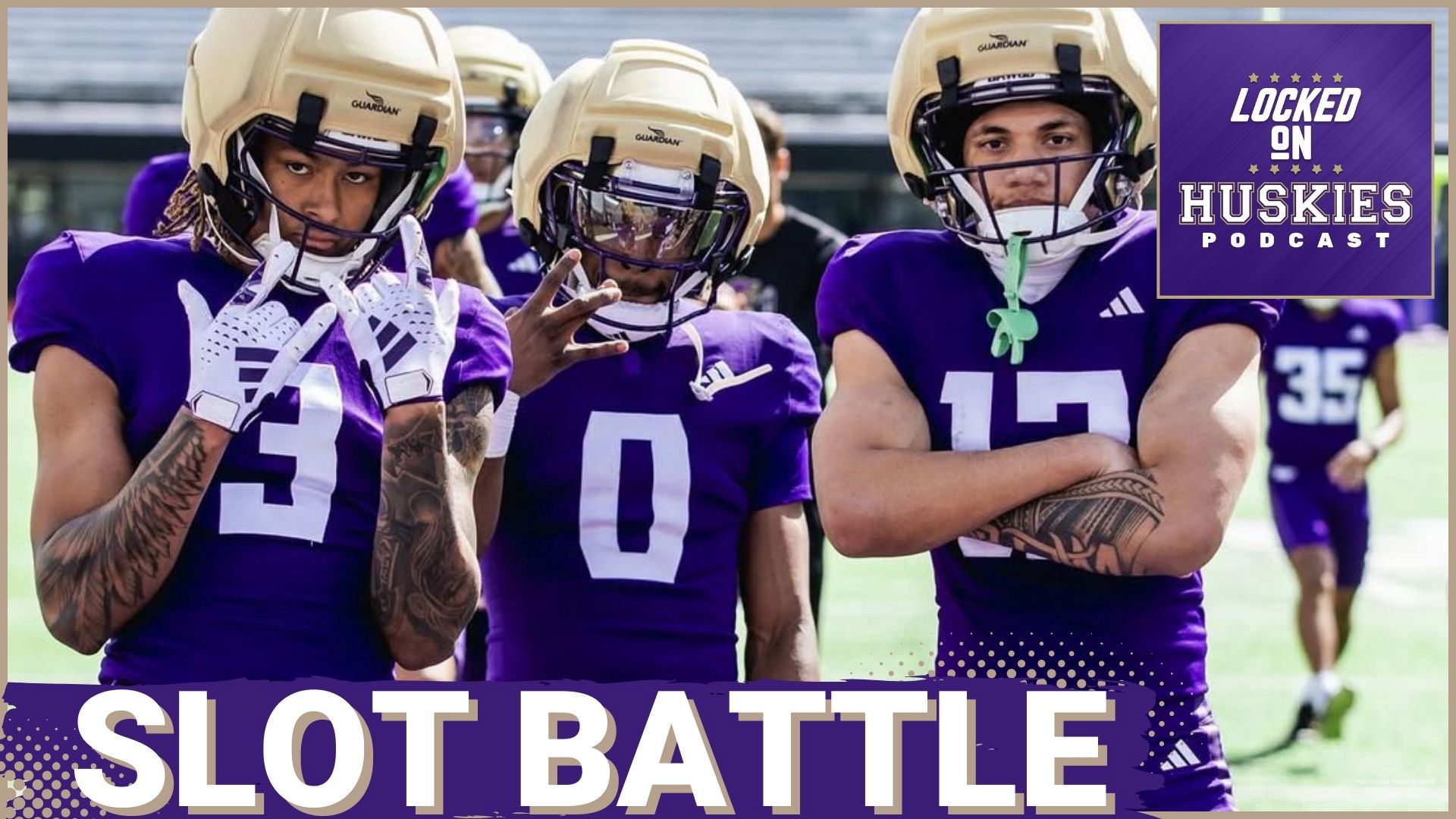 The Washington Huskies are seeing WRs Kevin Green Jr., Chris Lawson, and Audric Harris battle for the starting job in the slot.