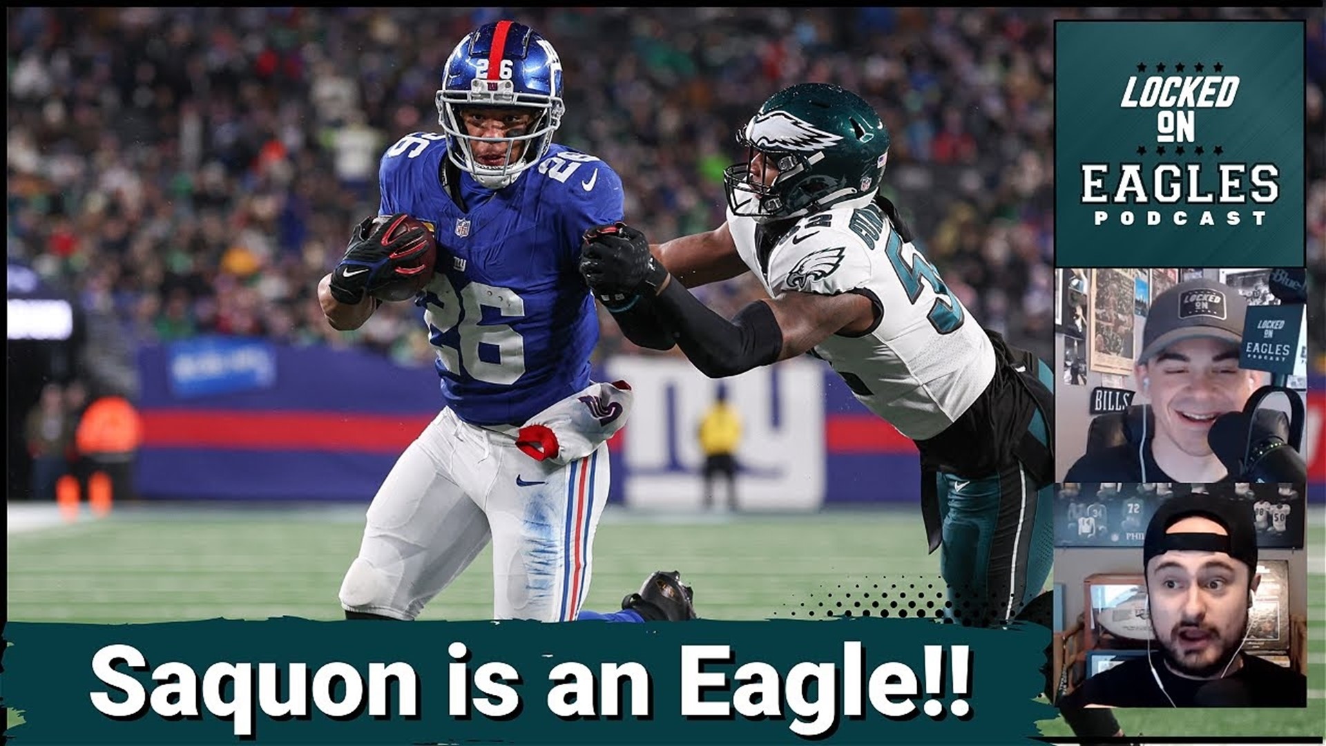 The Philadelphia Eagles made HUGE splashes on the first day of NFL free agency signing star running back Saquon Barkley and pass-rusher Bryce Huff.