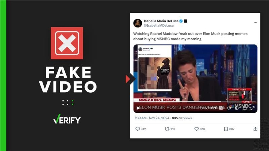Video doesn’t show Maddow crying over Musk MSNBC meme, rumor | kgw.com