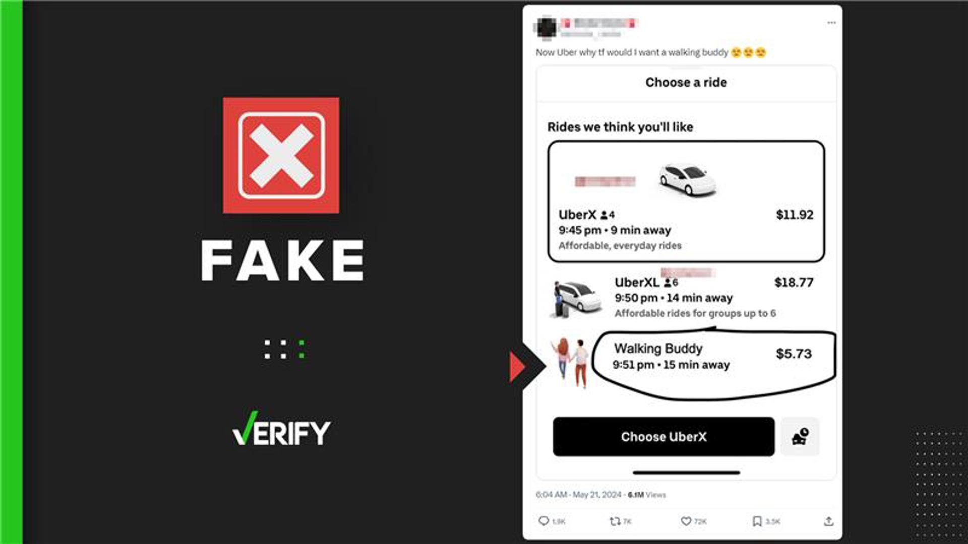 Uber walking buddy feature is not real