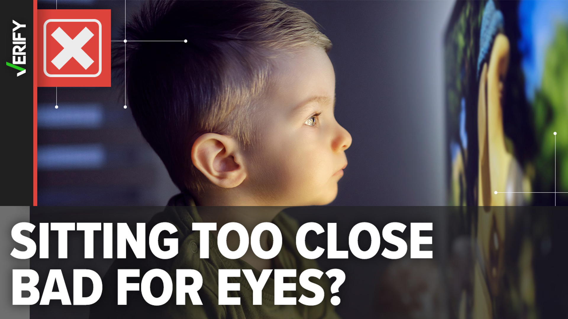 Contrary to popular belief, there’s no evidence to suggest that sitting too close to the TV causes eye damage in children or adults.