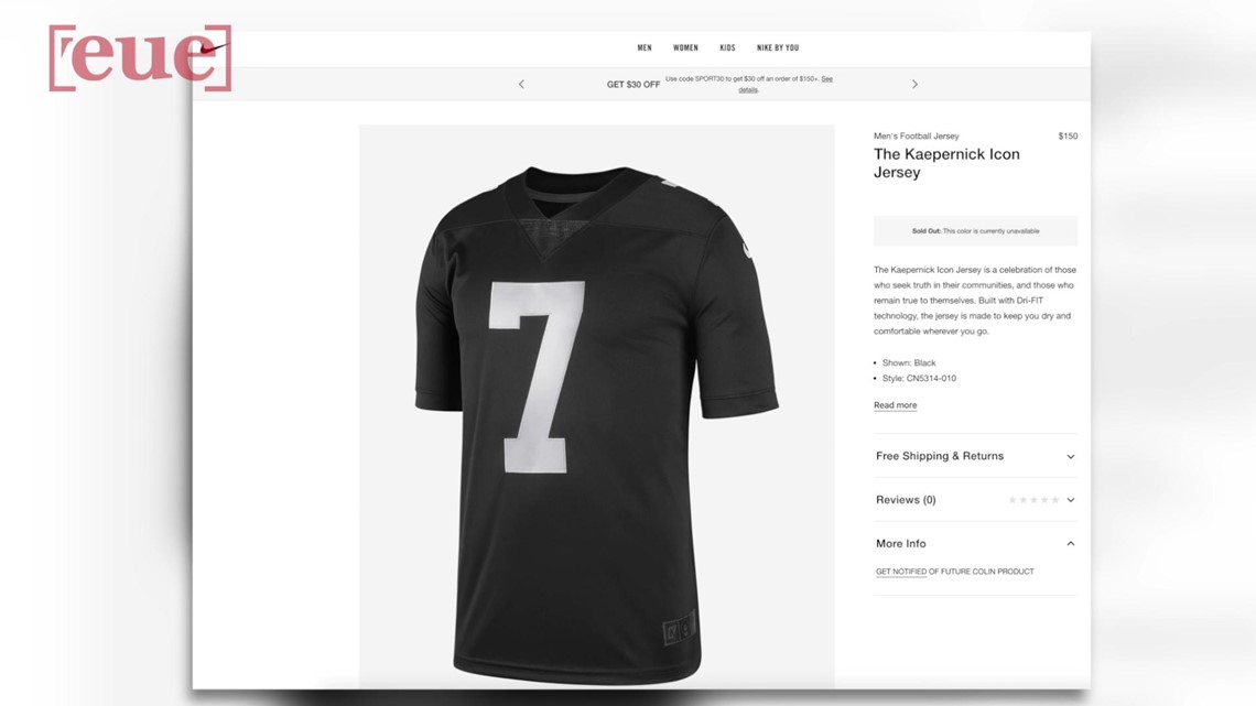 kaepernick jersey nike