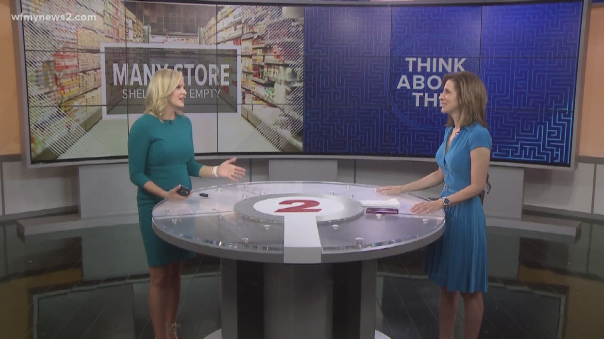 Empty grocery store shelves. People hoarding toilet paper and hand sanitizer. Many are panic buying because of a lack of control.