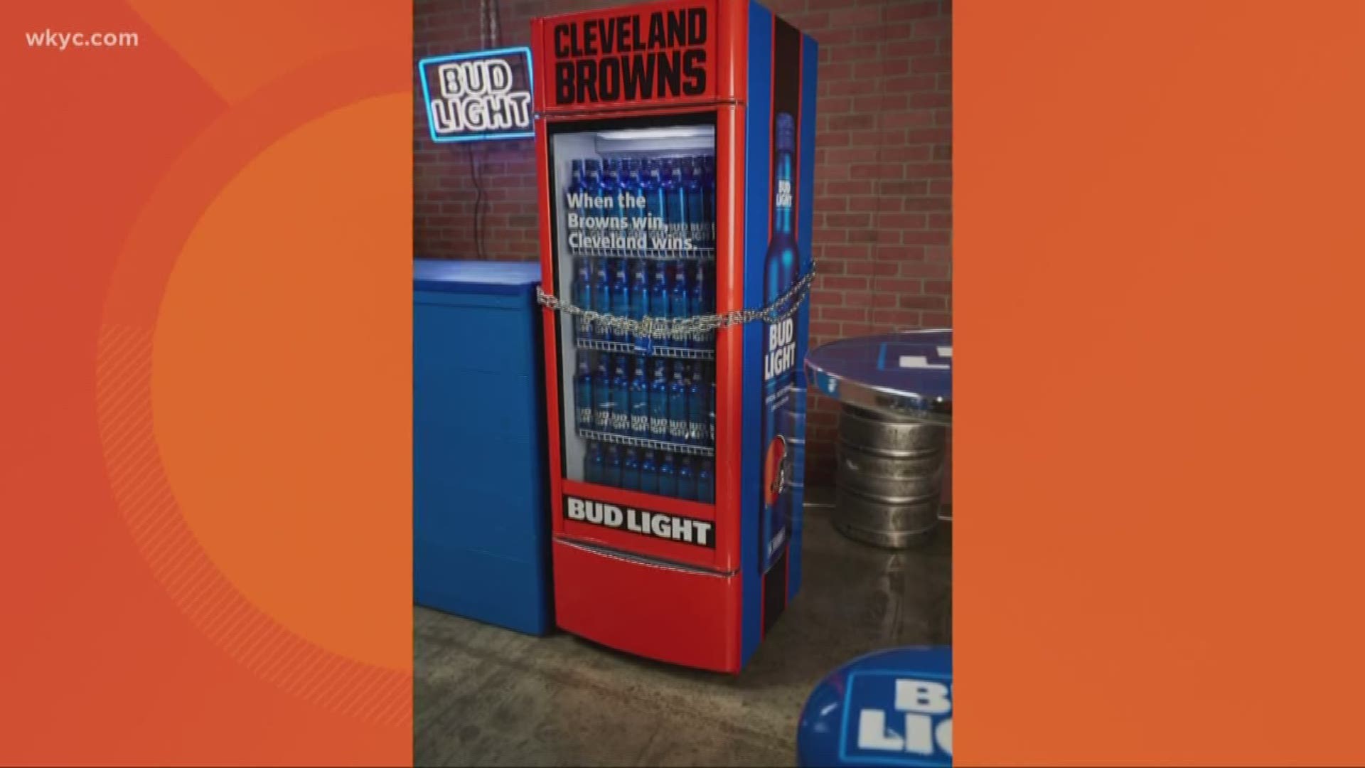 Aug. 14, 2018: Bud Light is installing 'Victory Fridges' throughout the Cleveland area, which will unlock via WiFi following the Browns' first regular-season win in 2018.