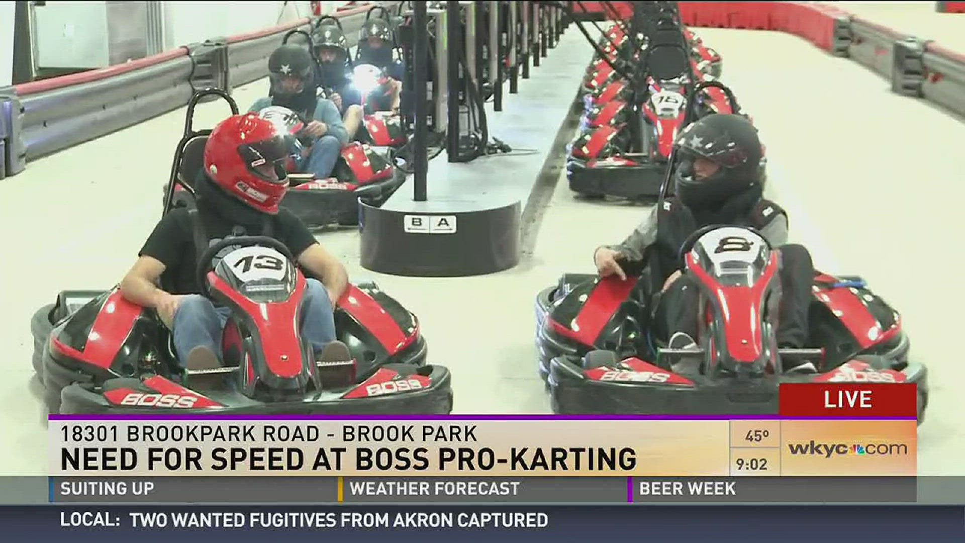 WKYC's Alyssa Raymond tears up the track at Boss Pro-Karting in Brook Park