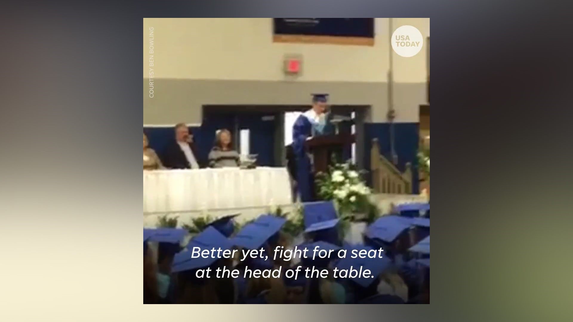 High school student and valedictorian Ben Bowling wanted to share some words of wisdom with his graduating class, but there was a twist that no one saw coming. (Courtesy Ben Bowling)