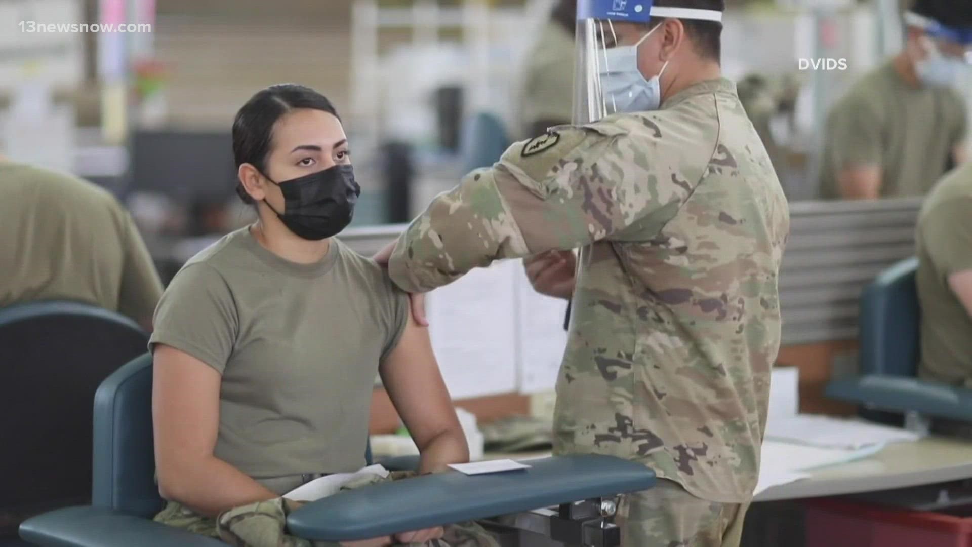 The deadline for U.S. military members could be pushed up if the vaccine receives final FDA approval before then or infection rates continue to rise.