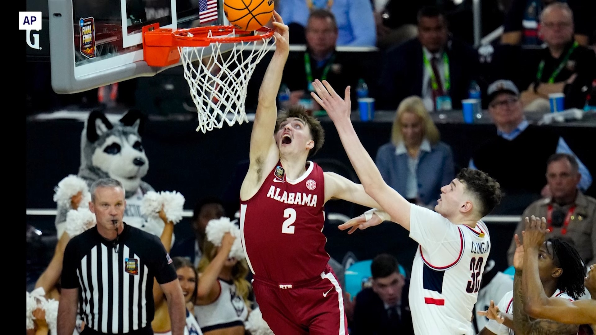 Alabama's run to its first national championship was knocked off track Saturday by defending national champ UConn in a hard-fought game.