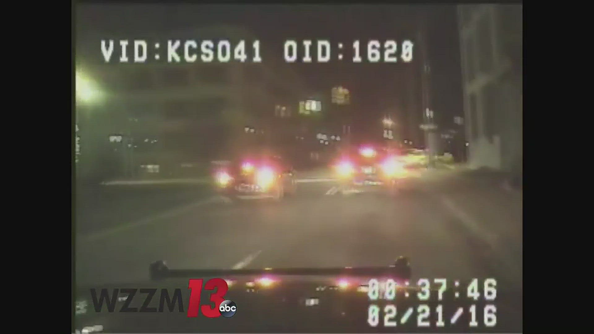 Dash cam video of Kalamazoo police officers arresting shooting spree suspect Jason Dalton on Feb. 21, 2016.